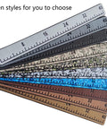 Ten styles of 40 Inch EVA Foam Fish Ruler With Self Adhesive Backing for Boats and Kayaks, shown in various colors and textures.