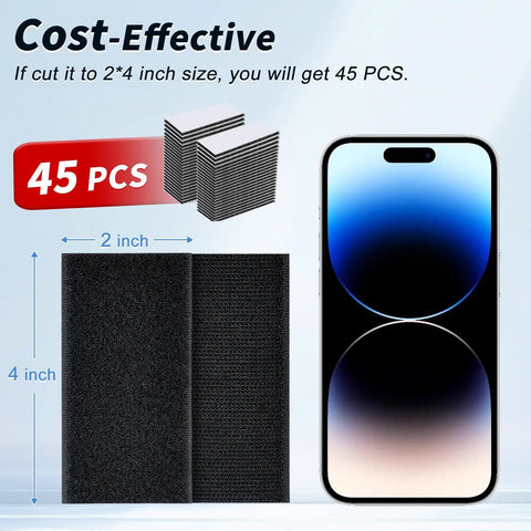 Cost-effective display of 2 Inch Wide Hook And Loop Strips With Adhesive Double Sided Self Adhesive Nylon Tape for home projects