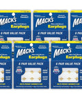 Mack's Earplugs 6 Pair Value Pack display, Original Moldable Silicone Ear Plugs For Sleep Snoring Swimming Travel Concerts And Studying