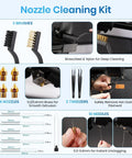 Pro Grade 84 Piece 3D Printer Tools Kit With Slotted Organizer Bag PTFE Nozzle Coating T12 Needle Files Deburring Tool kit components