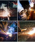 E6011 Welding Rods Three Thirty Second Inch Five Pound Carbon Steel Electrodes used in arc welding with sparks and smoke
