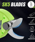 Close-up of SK5 replacement blade for Cordless Electric Pruning Shears With Brushless Motor, showing precision and durability features.