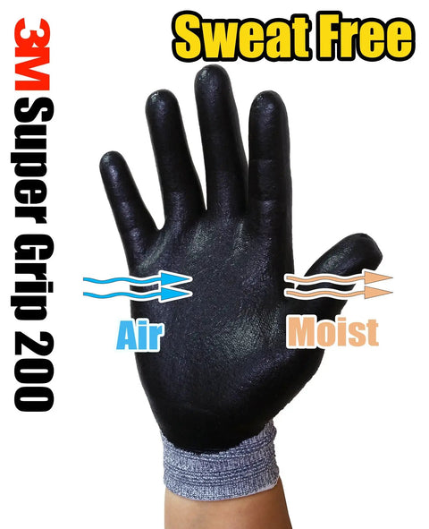 All Day Comfort Nitrile Foam Coated Work Gloves With Breathable Palm Sweat Free Machine Washable Grip So Solid For Gardening Automotive Tool Handling Inspection Packaging Fishing And Hiking Smartphone Touchscreen Ready showing breathable black foam coating