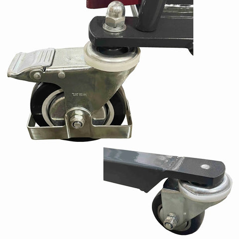 Casters of Electric Work Positioner Truck With 330 Lb Capacity And 67 Inch Lift Height Chain Pulled Lift For Real Heavy Lifting