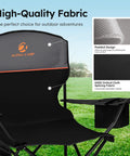 Heavy Duty Folding Chairs With Built In 4 Can Cooler Bag And Cup Holders, 250 Lbs Capacity, features high-quality fabric