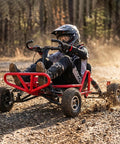 Gas Powered Go Kart With 63cc Engine For Backyard Fun, 2.5HP Off Road Ride in action on a gravel path