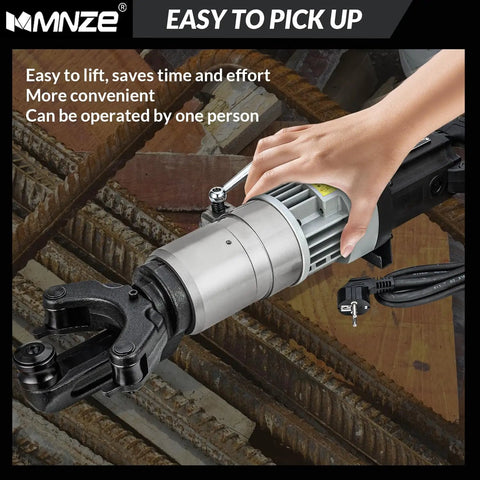 Heavy Duty 1800W Electric Hydraulic Rebar Bender Machine For #8-25mm Rods, showing easy operation and lifting features.