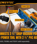 Pwercat 2-1/2 To 2-1/4 Inch Dust Collection Reducer Adapter Hose Converters Fit Shop Vac And Woodworking Systems connecting to router dust port.