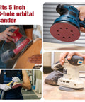 Cool 160 Pc Set Of 5 Inch Sanding Discs With Eight Holes And Hook Loop Backing For Random Orbital Sanders showcasing various sanders.