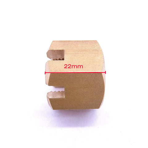Side view of Go To Propeller Nut Castle For Outboard Engines Fits 115HP To 250HP And Brands Like Suzuki Sierra GLM Mallory And More 90171-18M04, 22mm width shown.