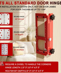 Heavy Duty Aluminum Door Hinge Jig And Game Changing Lock Installation Kit With Dead On Precision Router Template, fits all standard door hinges.