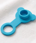 Blue Silicone Bathtub Drain Plug Stopper for Easy Removal, featuring bear shape, smooth surface, and ergonomic design.