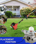 Echo Trimmer Carburetor With Tune Up Air Filter Kit Replacement for SRM 2100 models shown with trimmer and carburetor close-ups