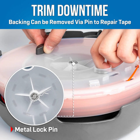 Hands adjusting Fiberglass Fish Tape Rodder 100 Ft Non Conductive Cable Puller with built-in handle and lock pin detail.