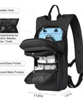 Hydration Backpack With 3L Bladder, Tactical MOLLE Water Pack For Hiking, Biking, Running And Climbing, 900D Nylon Durable, 9 Pockets, Black