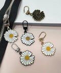 Go-To 5 Pack Zipper Pull Replacement Kit With Daisy Design Detachable Metal Zipper Pulls for Coats and Backpacks on zipper