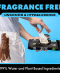 Hand pulling Fragrance Free Extra Large Flushable Wipes For Sensitive Skin No Scent Unscented Adult Wet Wipes with stain on pants