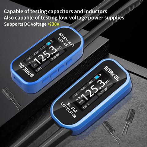 LCR Meter With Digital Multimeter Tweezers And Signal Generator, 100kHz SMD ESR Capacitor Tester shown measuring resistance