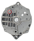 Reliable Remanufactured Alternator For Vehicles 3342311 with a silver metallic casing and labeled connection ports.
