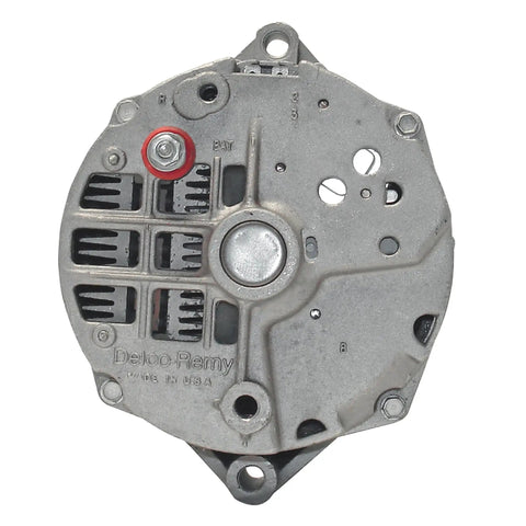 Reliable Remanufactured Alternator For Vehicles 3342311 with a silver metallic casing and labeled connection ports.