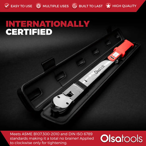 Flex Head Split Beam Torque Wrench With Easy Knob Dial Heavy Duty Clockwise Torque Industrial Grade 50 To 250 Ft Lb Range