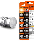 Rock Solid Lr41 Button Cell Batteries 10 Pack Alkaline Power Cells with 1.5V, 40mAh, designed for watches and key fobs.