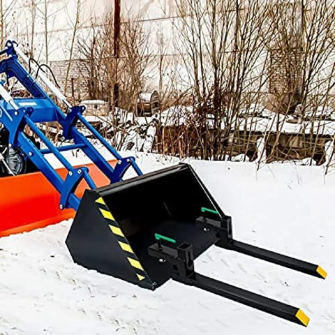 60 Inch Clamp On Pallet Forks For Tractor Loader Buckets Heavy Duty Fork Attachments Up To 4000 Lbs Load Capacity 43 Inch