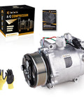 Heavy Duty Air Conditioning Ac Compressor With Seven Pk Clutch Fit 2007 2011 Honda CR V And 2012 Acura RD X with installation manual and gloves.