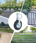 Built Tough Heavy Duty 6 Inch Gate Wheels for Metal Tube Gates, 2 Pack, displayed with various gate styles.