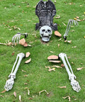 Graveyard Groundbreaker Skeleton Set With Realistic Skull And Arm Stakes For Outdoor Halloween Yard Decor Spooky Lawn Display 5 Piece