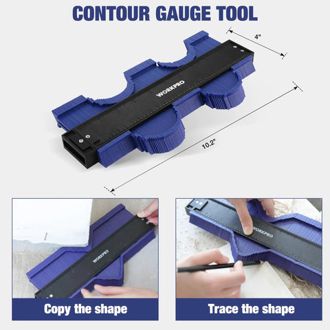 Laminate Flooring Installation Kit 44 Pack Pro Grade With Fiberglass Mallet And 10 Inch Precise Contour Gauge For Easy DIY Flooring Laying And Durable Vibration Resistant Tools contour gauge tool, 10.2 in by 4 in, for tracing flooring shapes