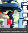 Hardwired 150 Lumen E Bike Taillight With 6 Modes For Class 1 2 3 E Bikes Rear Bike Light IP64 Waterproof Mounts