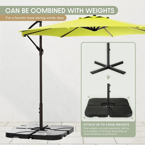 Universal Heavy Duty Patio Umbrella Cross Brace Stand For Outdoor Umbrellas, Aluminum Construction, Fits 9ft And 10ft Models