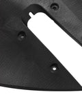 Close-up of Hydrofoil Stabilizer For Outboard Motors With Double Side Wing Design in black ABS material, showing attachment holes.
