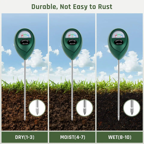 Plant Moisture Meter 2 Pack No Batteries Required For Indoor Outdoor Use, Soil Moisture Reader For Dry, Moist, Wet Levels