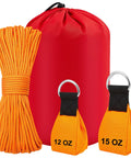 Arborist Throw Line Kit With 164 Ft Polyester Rope 12 Oz And 15 Oz Throw Weights Storage Bag All In One Tree Climbing Gear