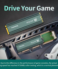 S660 PCIe Four Point Zero 1TB NVMe M2 SSD With Heatsink For PS5 visible next to an open gaming console slot