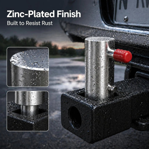 Straight Up Heavy Duty Spring Loaded Twist Lock Plunger Pins Weld On Steel Ball Locking Studs For Wheel Lift Arms Stabilizer Bars Rock Solid Gear Two Pack with zinc-plated finish.