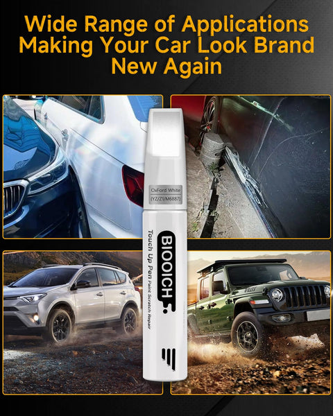 Exact Color Match Touch Up Paint Pen For Cars Chip And Scratch Repair Quick Silver Tesla PN00 shown with cars