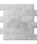 10 Pack Peel And Stick Backsplash Tiles With Realistic 3D Stone Texture In Natural White For Kitchen, Bathroom, Fireplace And Vanity