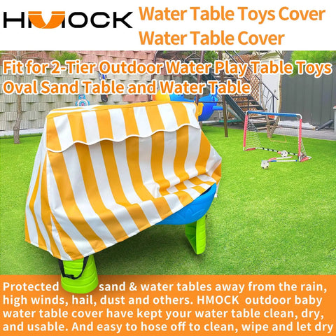 Kids Outdoor Water Table Cover Weatherproof Dustproof UV Shield For Rain Showers Splash Ponds Fits 2 Tier Water Tables And Oval Sand
