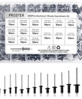 600 Piece Black Aluminum Blind Rivets Assortment Kit In 15 Sizes From 2.4x6mm To 6.4x16mm With Portable Storage Case For Auto Repair
