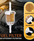Heavy Duty Inline Fuel Filter For One Quarter Inch And Five Sixteenth Inch Fuel Lines Fits Riding Mowers Showing Filter Details