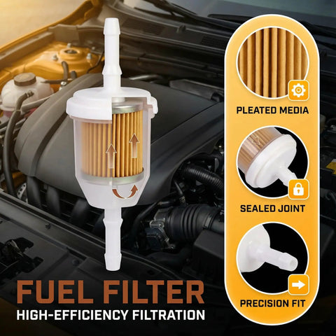 Heavy Duty Inline Fuel Filter For One Quarter Inch And Five Sixteenth Inch Fuel Lines Fits Riding Mowers Showing Filter Details