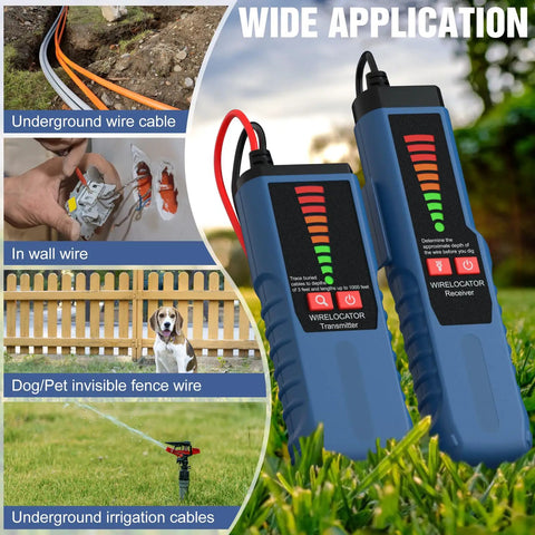 Underground Wire Locator With Earphone For Buried Cables And Breakage Detection Cable Detector for dog fence and outdoor wires.
