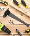 8 Pack 12 Inch Beefy Heavy Duty Wrought Iron Blind Shutter Hinges Kit Lift Off Pintle Two And Five Eighths Inch Offset Strap Black Pin Hinges