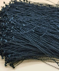Heavy Duty Premium Black 5 Inch Adjustable Security Beaded Loop Ties For Clothing And LuggagE Quick Snap Pin Fasteners Bulk 1000 Pack displayed in a pile.