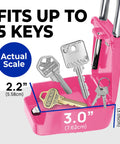 Code Operated Outdoor Key Lock Box Holds Five Keys, Ideal For Realtors And Short Term Rentals, open pink lockbox viewed inside.