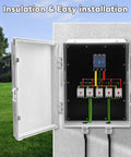 Heavy Duty Outdoor Electrical Box With Waterproof ABS Enclosure featuring mounted equipment, ventilated weatherproof housing