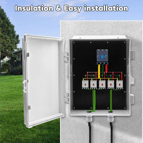 Heavy Duty Outdoor Electrical Box With Waterproof ABS Enclosure featuring mounted equipment, ventilated weatherproof housing